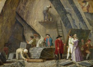 Udvinding af Sainte-Anne-marmor fra et stenbrud